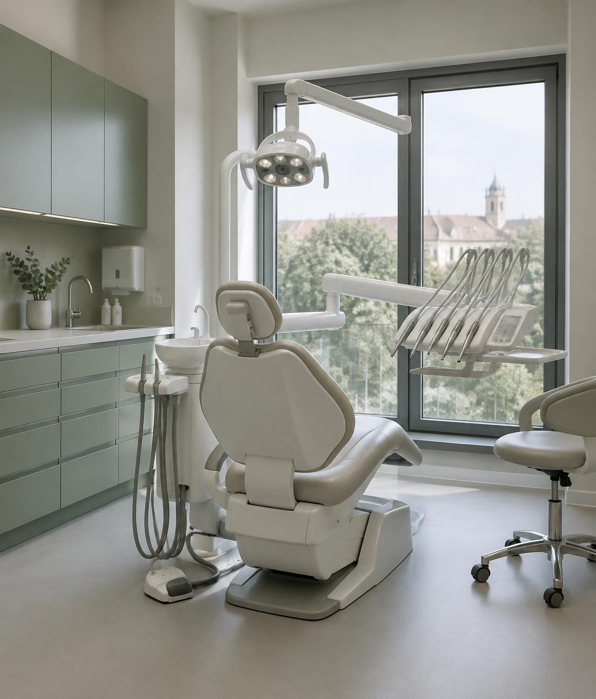 Modernus odontologijos kabinetas; iliustracinė nuotrauka